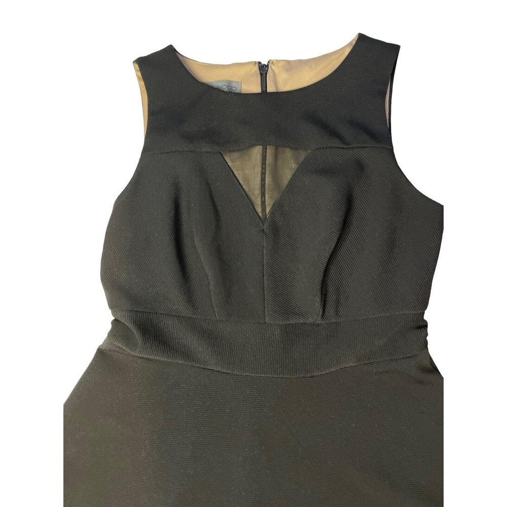 Donna Ricco NY Dress Womens Size 10 Black Sheer peep Cocktail Party Little Black - Picture 4 of 8